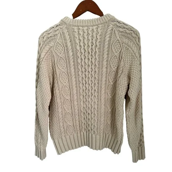 L.L. Bean Signature Womens Cable Knit Sweater Fisherman Herritage Chunky Size Sm - Picture 6 of 8